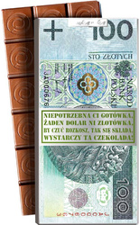 Kukartka czekolada mleczna 100g CZK-090 (100 zł) BANKNOT
