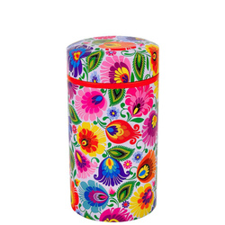 Puszka okrągła mała 600ml FOLK – łowicka biała