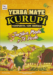 Yerba Mate Kurupi Jengibre Menta y Te Verde 500g