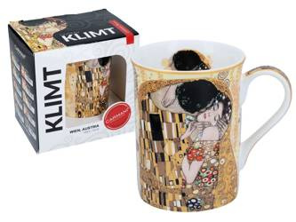 Kubek Classic New G.Klimt Pocałunek kremowy Carmani