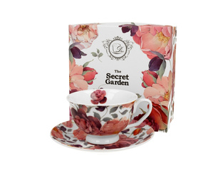 Filiżanka ze spodkiem SPRING ROSES WHITE 250ml Duo